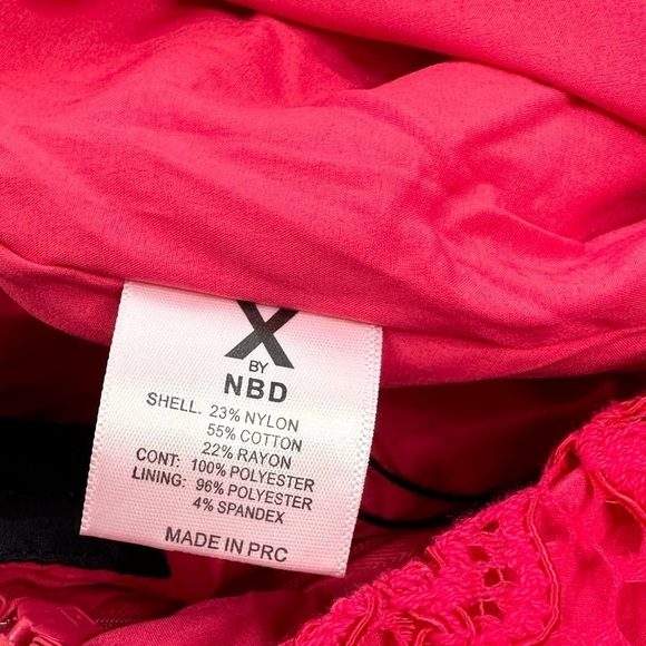 NWT X by NBD Revolve red lace Iris mini dress straps open X back v-neck sz4 - Picture 12 of 15
